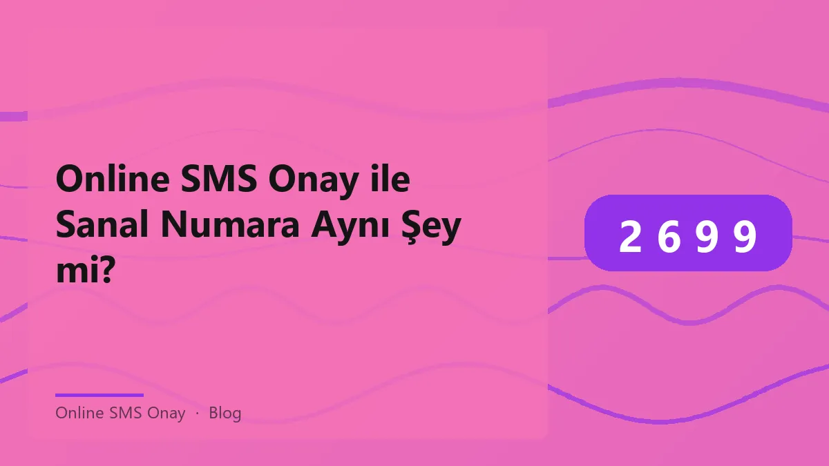 Online SMS Onay ve sanal numara kavramlarını açıklayan grafik.